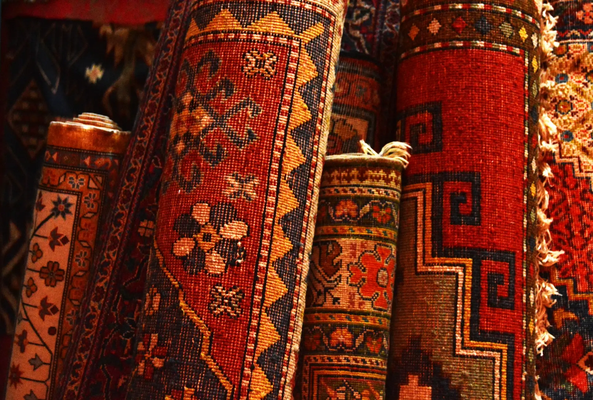 red white and black tribal textile